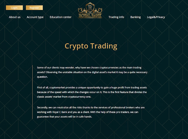 Editorial illustration for “Royal C Bank Cryptocurrency Broker Review”